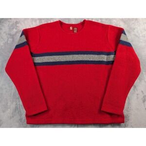 Vintage Guess Jeans Lambswool Striped Sweater 1990's Red Men's XL